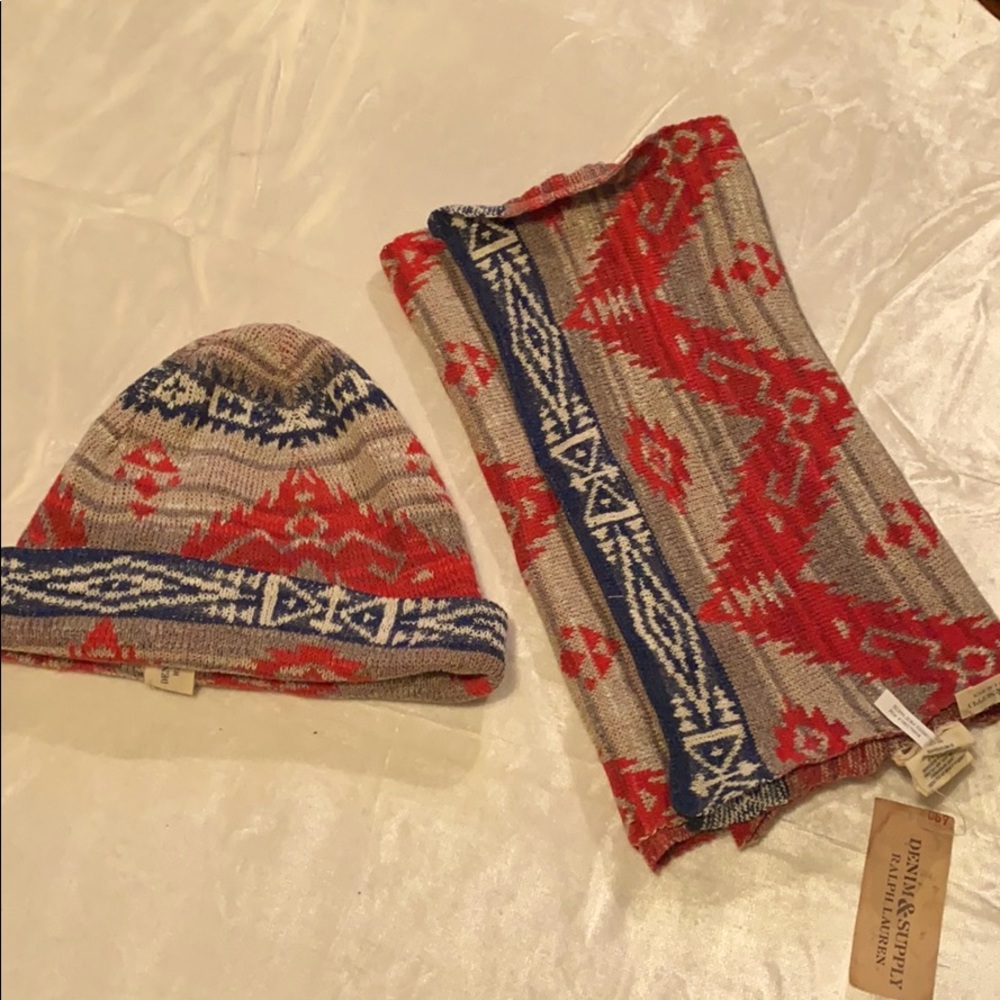 Ralph Lauren + Denim & Supply Hat + Scarf set